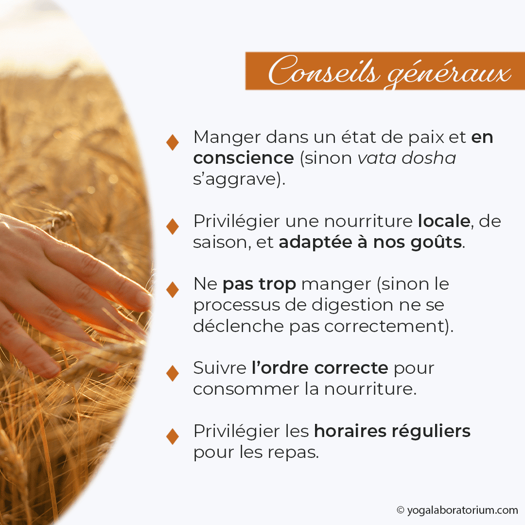 Nutrition Ayurveda - conseils générales