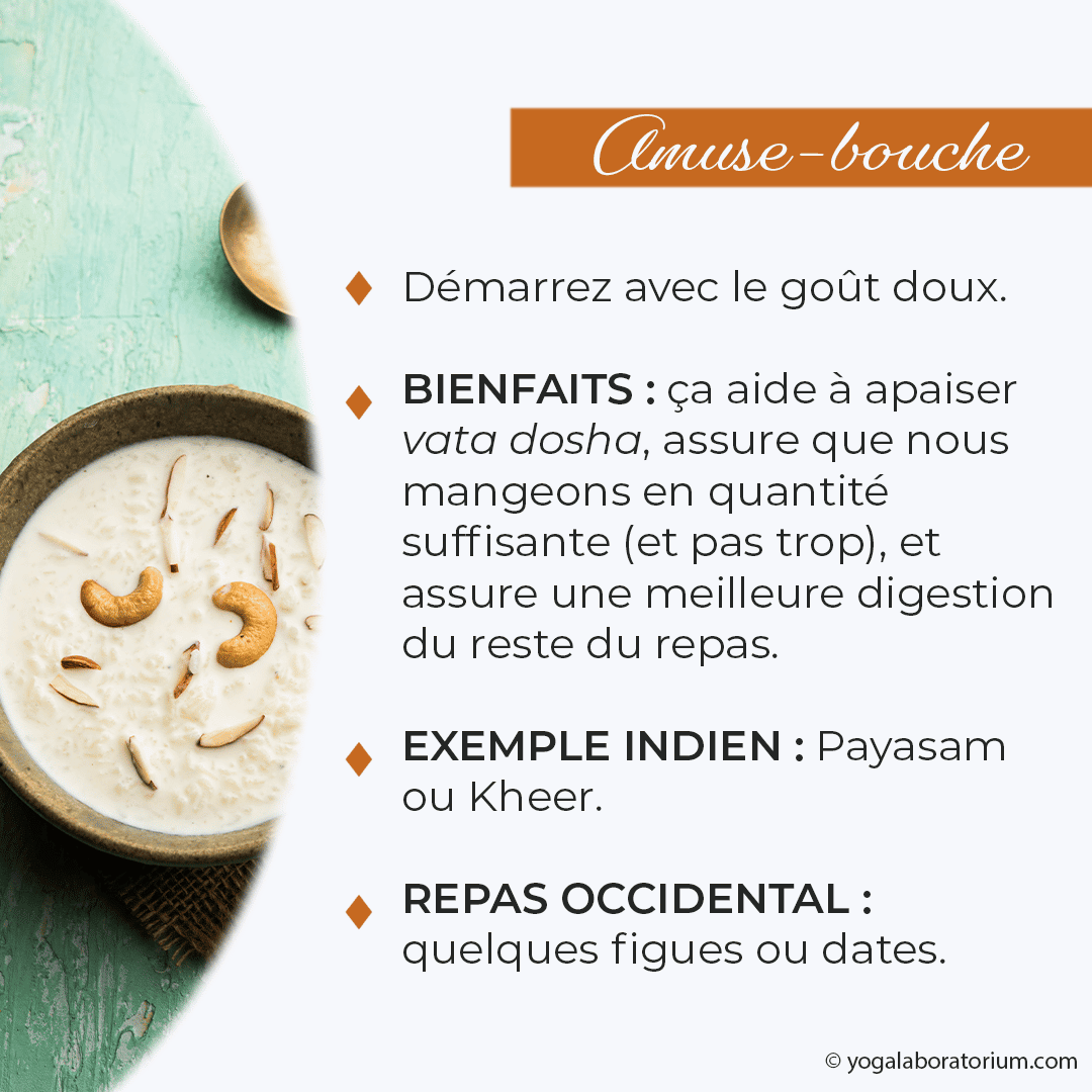 Comment démarrer le repas d'après Ayurveda