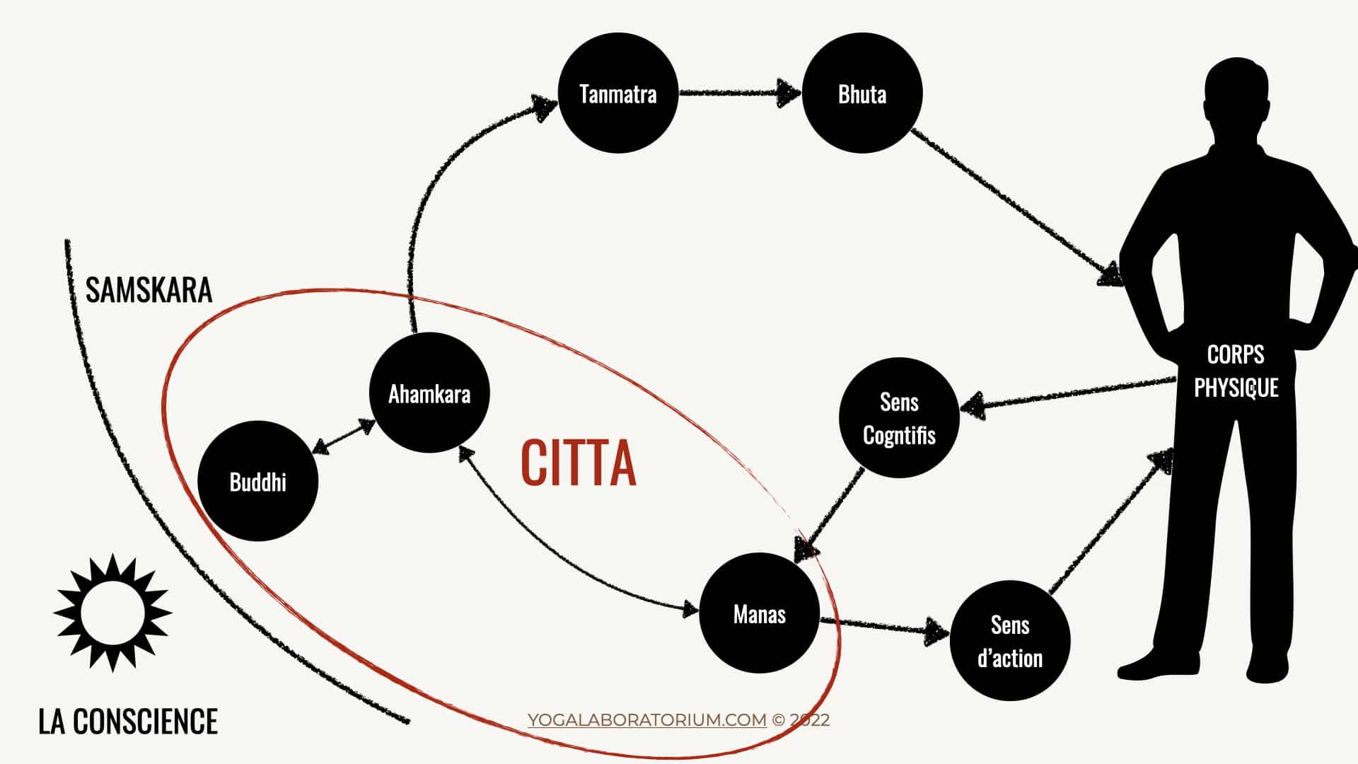 Les trois composants de Citta (le champ du mental)