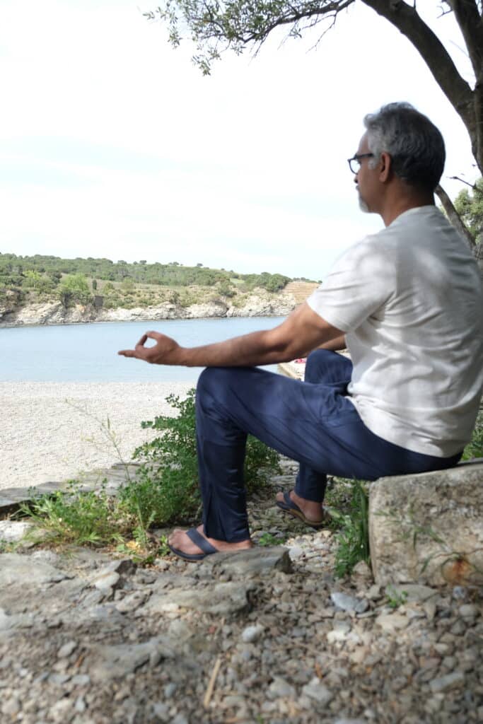 Pankaj au bord de la mer